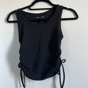Black adjustable length tank top